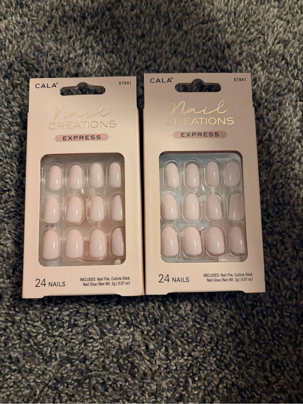 NEW Cala Press On Nail Lot of 2 Nail Creations Round Baby Pink NIB